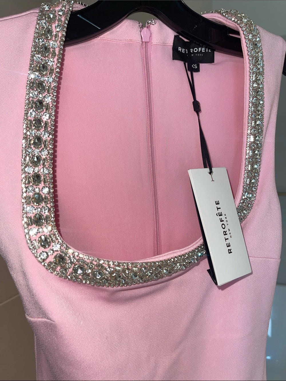 đź’ŤNWT Retrofete Bexley Pink Embellished Mini Dress XS/Sold Outđź’Ť - Picture 8 of 14